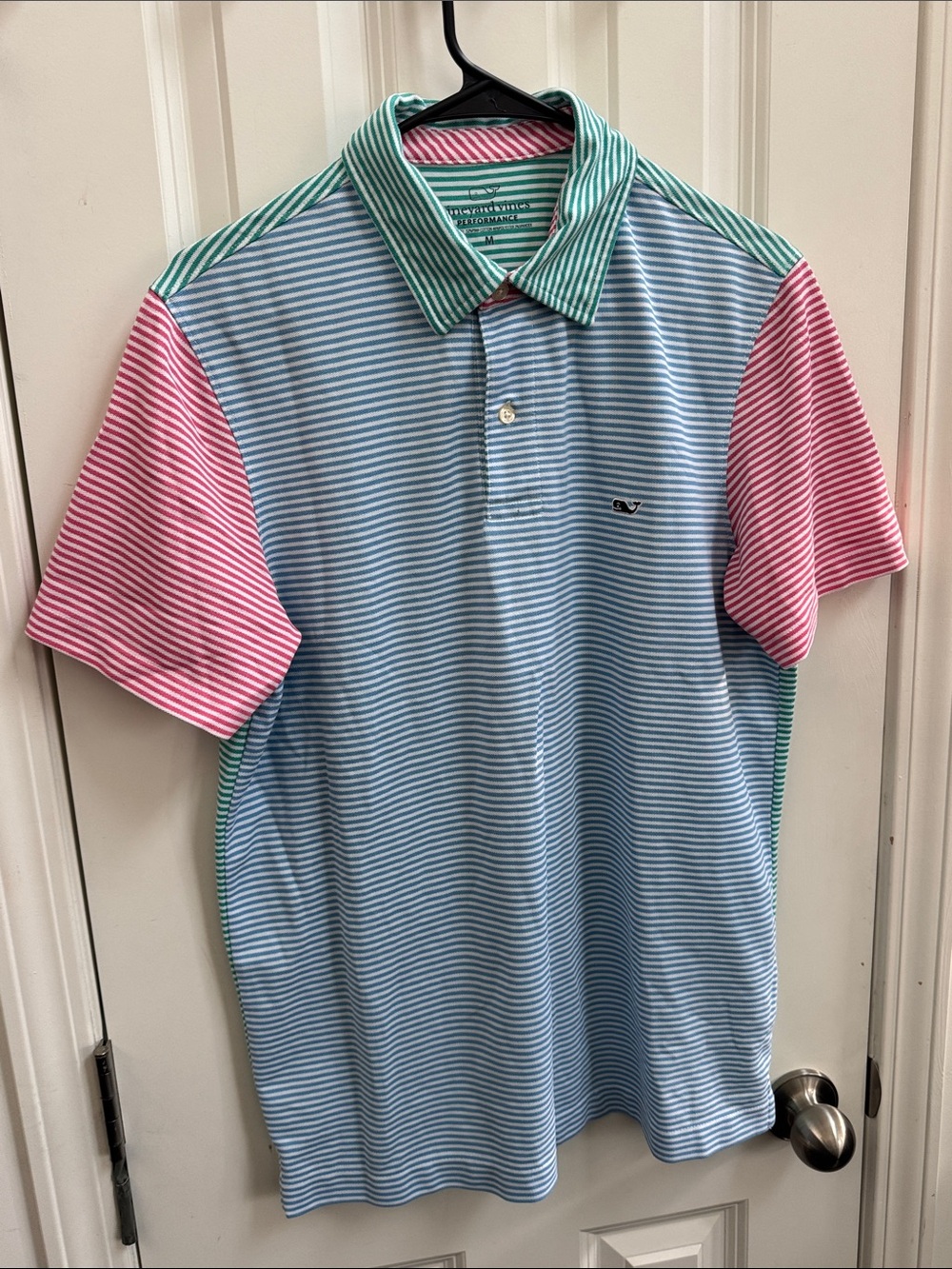 Vineyard Vines Multicolor Striped Polo — Blue, Pink & Green